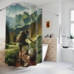 Hiking in the mountains Shower Curtains