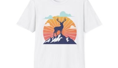 Mountain Sunset Deer Unisex Softstyle T-Shirt