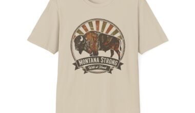 Montana Strong Unisex Softstyle T-Shirt - Retro Buffalo Graphic Tee