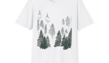 Nature-Inspired Unisex Softstyle T-Shirt - Forest Design for Outdoor Lovers