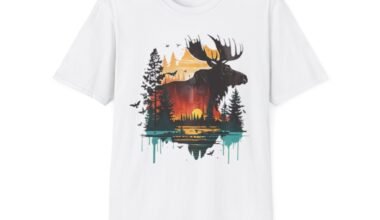 Nature-Inspired Moose Graphic T-Shirt for Outdoor Enthusiasts