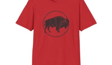 Buffalo Moon Unisex Softstyle T-Shirt - Nature Inspired Graphic Tee for Outdoor Lovers