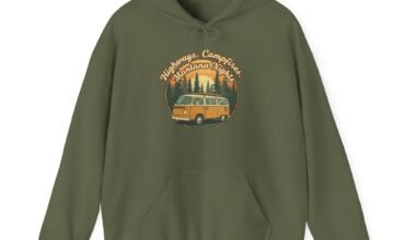 Retro VW Camper Hoodie – Adventure Awaits Vintage Surf Van Sweatshirt