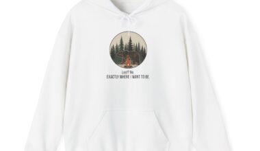 Camping Scene Hoodie — 'I Don’t Know Exactly Where I’m Going To Be' Adventure Campfire Pullover