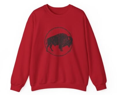 Buffalo Graphic Sweatshirt — Vintage Bison Circle Crewneck