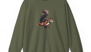 Sweatshirt — Leaping Squirrel Illustration Crewneck