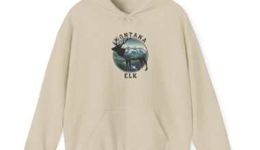 Montana Elk Hoodie — Mountain Landscape Elk Graphic Pullover