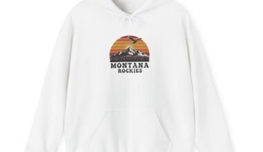 Montana Rockies Hoodie – Retro Sunset Mountain Graphic