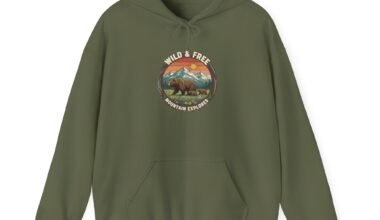 Adventure Hoodie — "Wild & Free" Mountain Explorer Graphic
