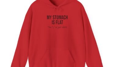 Funny 'My Stomach Is Flat — The L Is Just Silent' Hoodie — Casual Graphic Sweatshirt