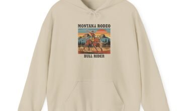 Montana Rodeo Bull Rider Hoodie – Vintage Western Cowboy Sweatshirt