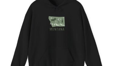 Montana Camo State Hoodie — Military Green Map Graphic Sweatshirt