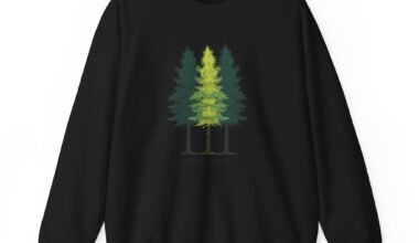 Explore Forest Crewneck Sweatshirt — Pine Tree Nature Graphic