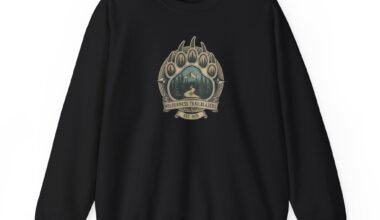 Bear Paw Crest Crewneck Sweatshirt — Wilderness Trailblazer Graphic