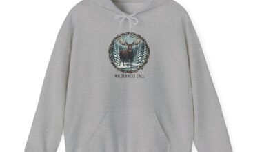 Wilderness Call Hoodie — Mountain & Moose Nature Graphic Sweatshirt