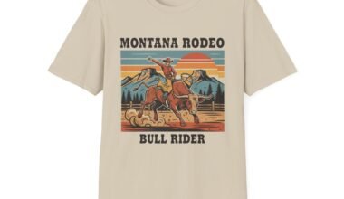 Montana Rodeo Bull Rider T-Shirt - Unisex Softstyle Tee for Rodeo Fans