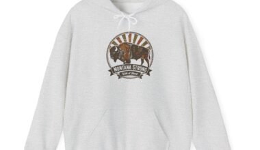 Montana Strong Bison Hoodie — Vintage Buffalo Graphic Sweatshirt