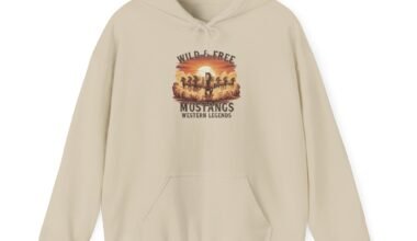 Wild & Free Mustangs Hoodie – Western Legends Graphic Sweatshirt