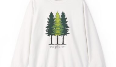 Explore Forest Crewneck Sweatshirt — Pine Tree Nature Graphic