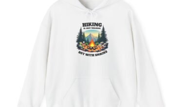 Hiking Not Lost, Just Exploring Hoodie – Campfire & Snacks Outdoor Sweatshirt