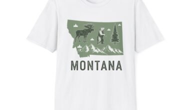 Montana Wildlife Map Unisex Softstyle T-Shirt
