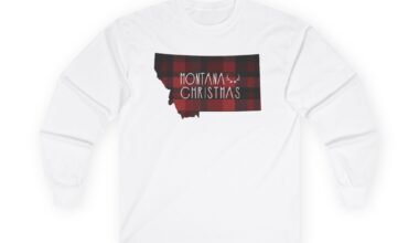 Montana Christmas Plaid Long Sleeve Tee