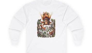 Squirrel Fall Harvest Long Sleeve Tee