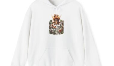 Autumn Fox & Foliage Hoodie — Cozy Woodland Fall Sweatshirt